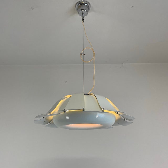 Mid-Century Modern White Pendant Lamp from Tronconi, Italy, 1970s For Sale - Image 3 of 18