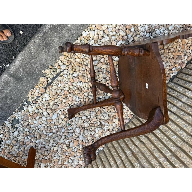 20th Century Renaissance Style Oak Side Chairs - Set of 2 For Sale - Image 16 of 17