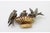 Gold and Silver Brooch with Birds at the Water Trough, Diamond Chips and Calibrated Rubies For Sale - Image 3 of 8