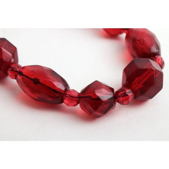 Vintage Red Long Amber Necklace, 1960s For Sale - Image 6 of 9