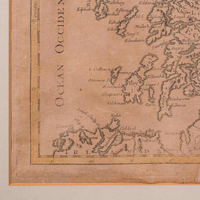 Wood Antique Map of Scotland, French, Framed Cartography, Ecosse, Georgian, c.1780 For Sale - Image 7 of 12