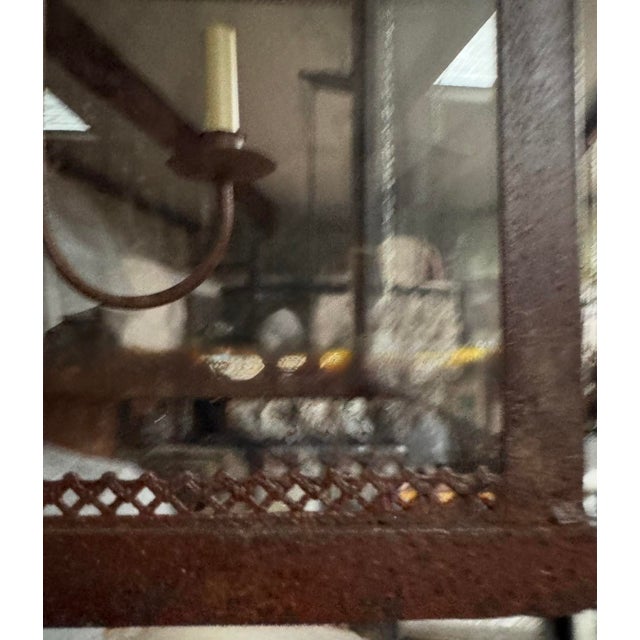 Rustic European Extra Large Spanish Iron Lantern Chandelier For Sale - Image 3 of 7