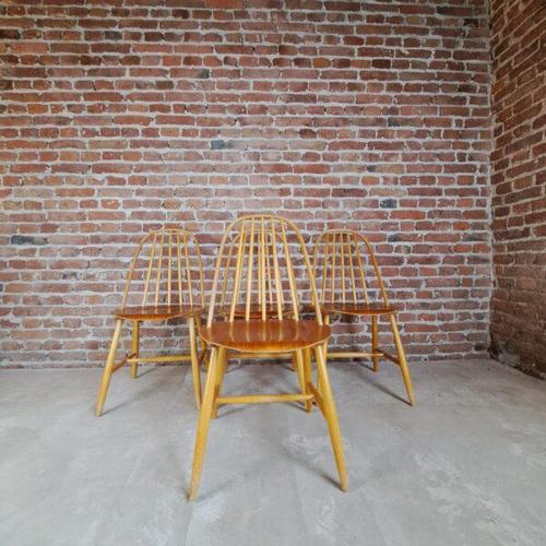 Mid-Century Modern Vintage Wooden Chairs, Sweden, 1960, Set of 4 For Sale - Image 3 of 6