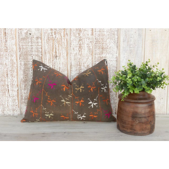 Jha Antique Indian Folk Lumbar Pillow For Sale - Image 9 of 10