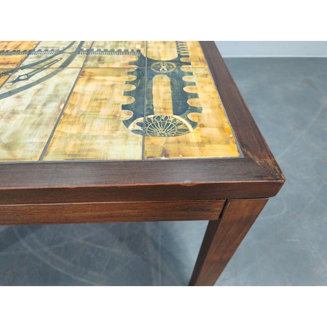 Wood and Tile Coffee Table attributed to Otto Detlefsen for Haslev, 1960s For Sale - Image 10 of 17