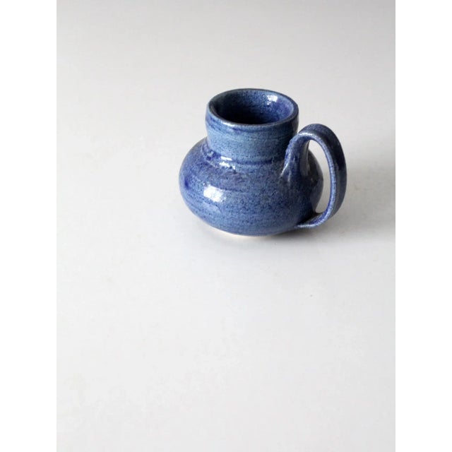 Blue Vintage Studio Pottery Mug For Sale - Image 8 of 11