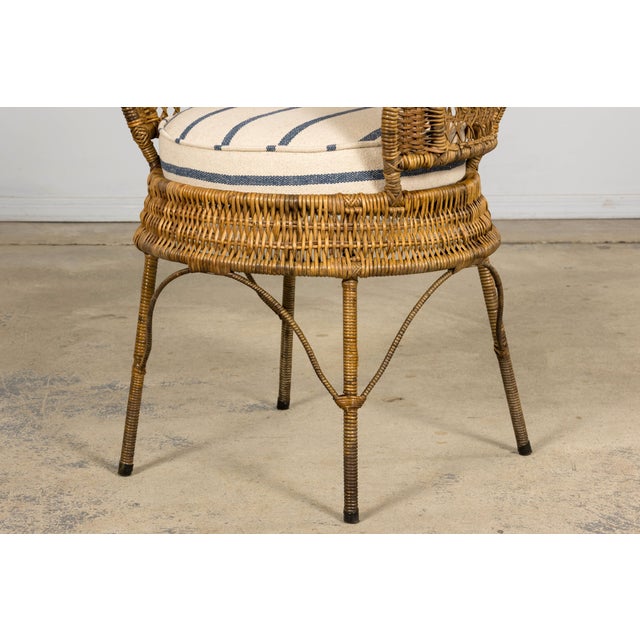 Set of Six Mid 20th Century French Riviera Rattan Armchairs, Provence For Sale - Image 12 of 18