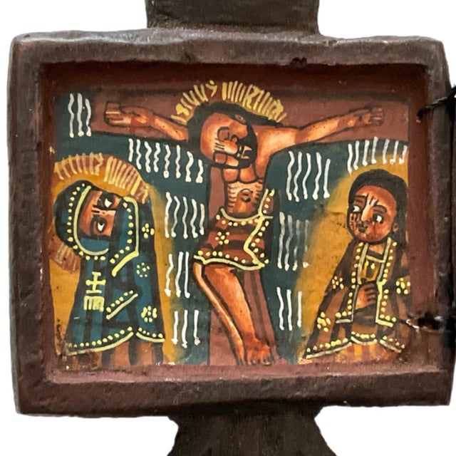 Ethiopian Orthodox Wood Hand Cross - Icons From the Life of Christ For Sale - Image 9 of 11