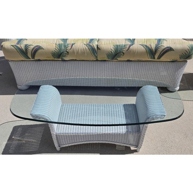 Lloyd Flanders English Garden Loom Wicker 3 Piece Patio Set Indoor Outdoor For Sale - Image 15 of 16