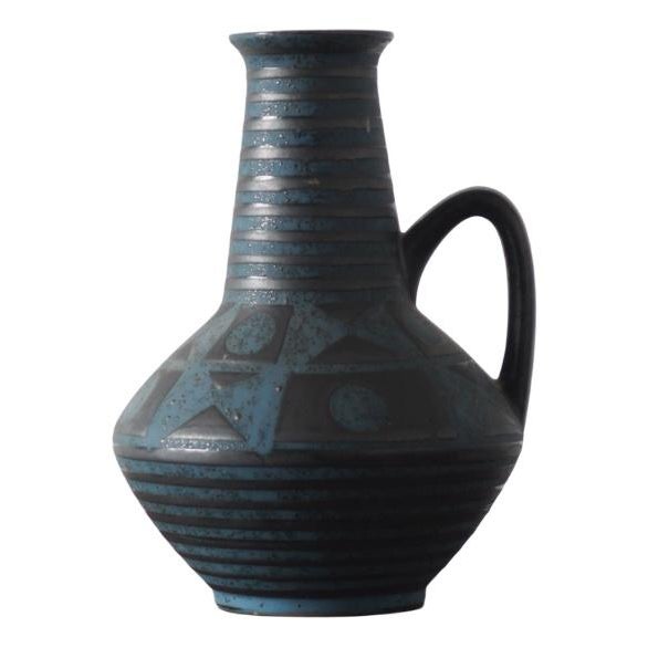 Black Mid-Century Ceramic Vase Decor Ankara Design Helmut Scholtis from Carstens Tonnieshof For Sale - Image 8 of 8