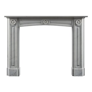 English Regency Carrara Marble Fireplace Surround For Sale