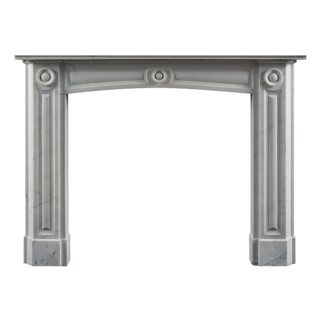 English Regency Carrara Marble Fireplace Surround For Sale