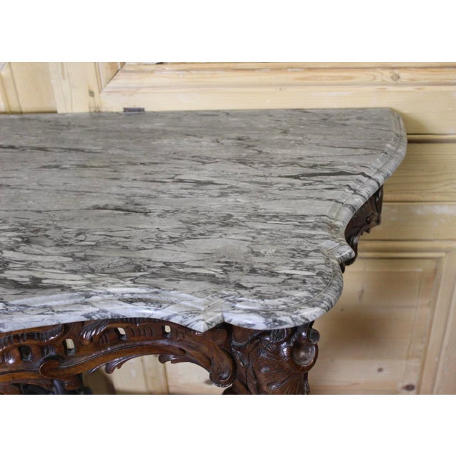 Large Louis XV Walnut Console Table, 19th Century For Sale - Image 10 of 13