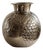 Vintage Nickel-Plated Brass Vase with Hand-Hammered Fruit and Leaf Relief, Italy, 1960s For Sale