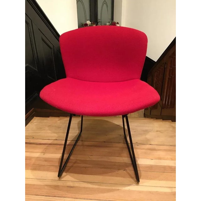 Side Chair with Red Hopsack Upholstery by Harry Bertoia for Knoll International, 1960s For Sale - Image 6 of 6