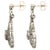 Silver is the material of choice for the classic appeal of these vintage drop earrings. Their pear-shaped, rough diamonds...