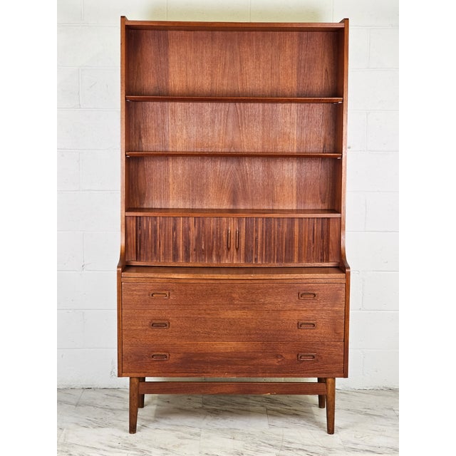 1960s Danish Teak Secretary Cabinet by Johannes Sorth for Borge Mogensen For Sale - Image 4 of 7