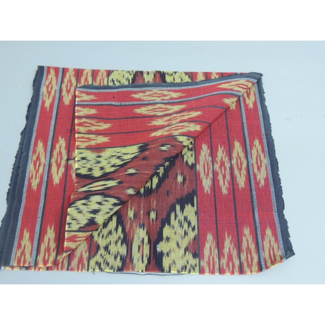 Boho Chic Vintage Woven Cotton Ikat Textile From Guatemala For Sale - Image 3 of 4