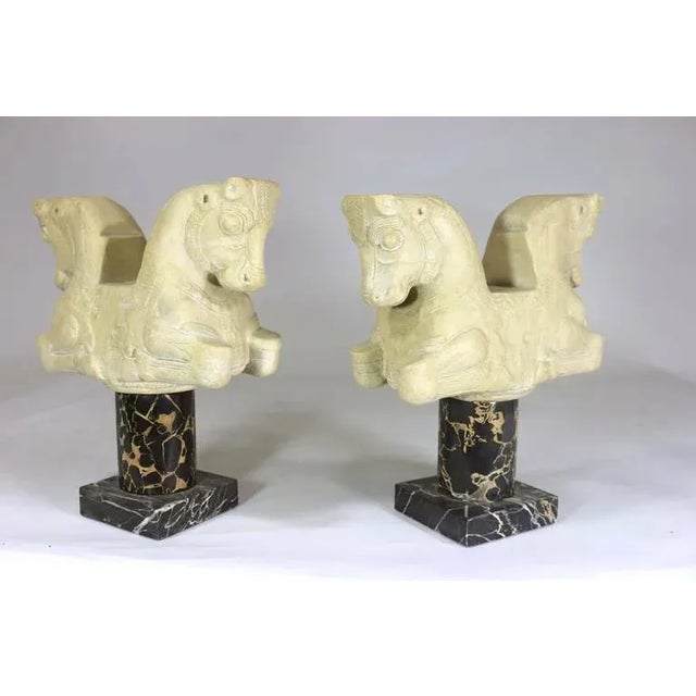 1950's Mid Century Pair of Classical Statues from the Louvre Museum in ParisNicely Detailed cast stone Highly Stylized...