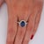 Metal Gia Certified 6.01 Carat Sapphire & Diamond in Halo Engagement Ring, Size 7 For Sale - Image 7 of 10