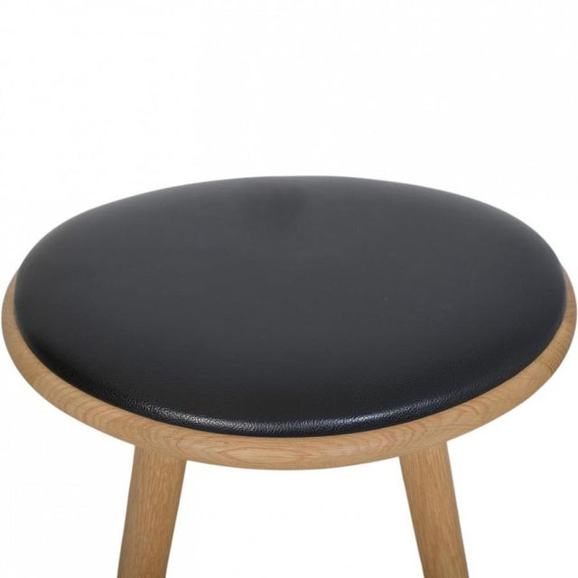 Mater Bar Stool in Oak and Black Leather, 2020 For Sale - Image 3 of 12