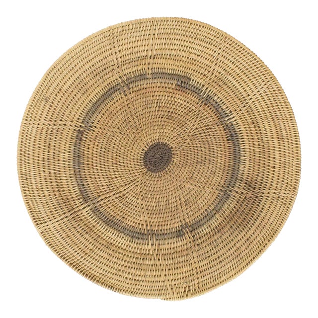 Early 20th Century Makenge Flat Wedding Basket 19.0 Inch Zambia For Sale