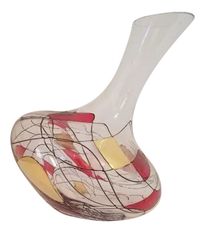 Art Glass Angled Base Hand Blown Vase
