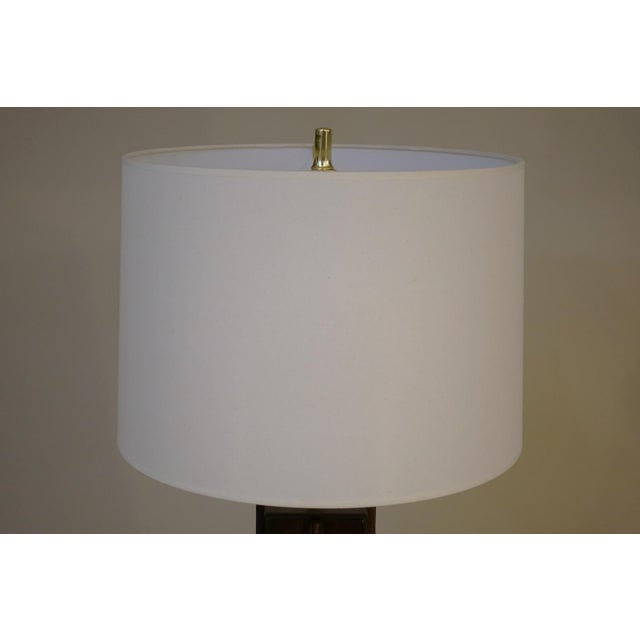Wood Laurel Mid Century Tiki Modern Carved Walnut Tropical Leaf Column Table Lamp 1960's For Sale - Image 7 of 9
