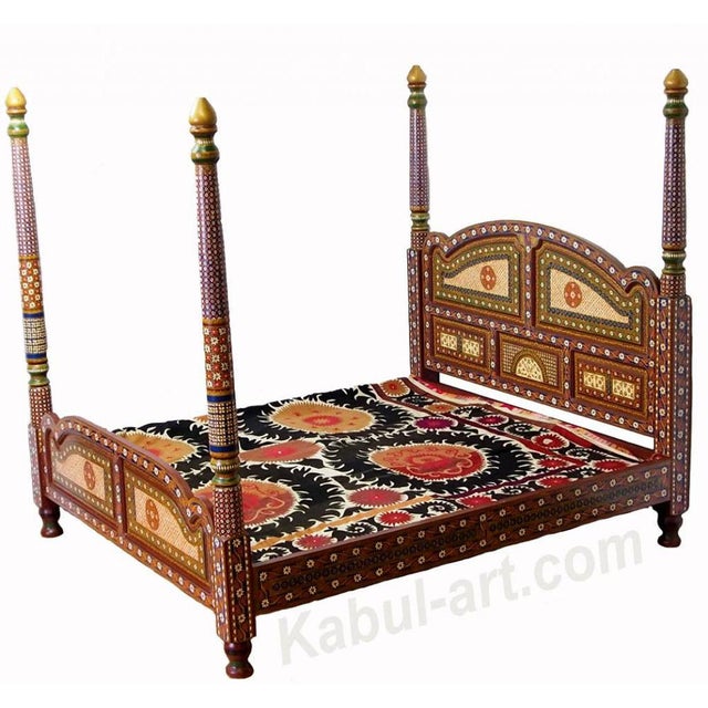 Vintage Hand Paintet Canopy Bed Set, 1990s, Set of 3 For Sale - Image 18 of 18