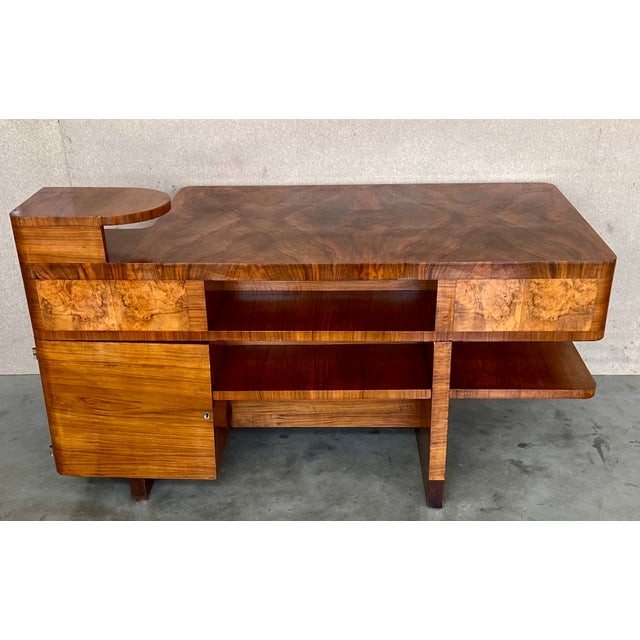 1950s Art Deco Desk Table With Two Faces and Two Levels For Sale - Image 5 of 12