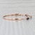 Modern 0.36ctw Black White Diamond Bangle Bracelet 14k Rose Gold 6.5" Stackable For Sale - Image 3 of 7