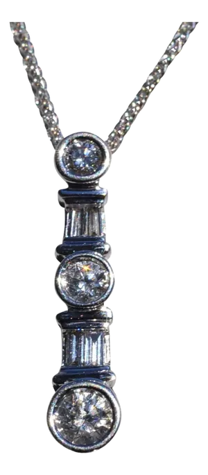The Carmel-by-the-Sea: White Gold and Diamond Drop Necklace