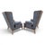 Mid 20th Century Mid Century Modern Italian Wingback Lounge Chairs Upholstered in Plaid Wool - Set of 2 For Sale - Image 5 of 6
