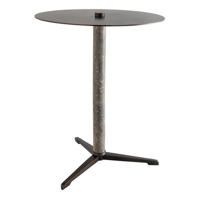 Tivoli Marble Gray/Bronze Drinks Table For Sale
