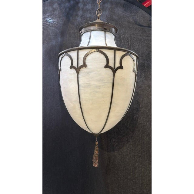 Circa 1900 leaded glass light fixtures with interior lights