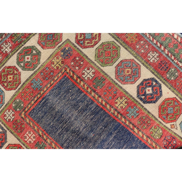 Antique Talish Caucasian Runner in Red, Cream and Blue 3'3 X 8'5 For Sale - Image 12 of 12