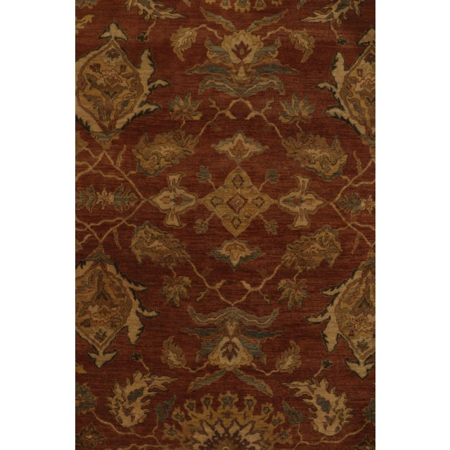 2010s Rug & Kilim’s Classic Tabriz Style Rug With Beige & Blue Florals on Rust Red For Sale - Image 5 of 7