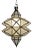 Beautiful vintage double prism frosted pendant lantern. Hand crafted metal trim with frosted glass triangle shapes form an...