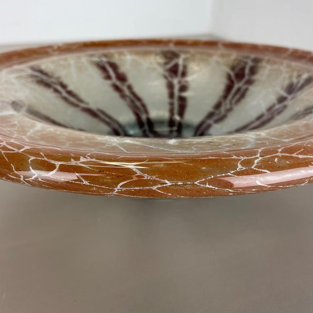 Art Deco Baushaus German Glass Bowl by Karl Wiedmann for WMF Ikora, 1930s For Sale - Image 15 of 18