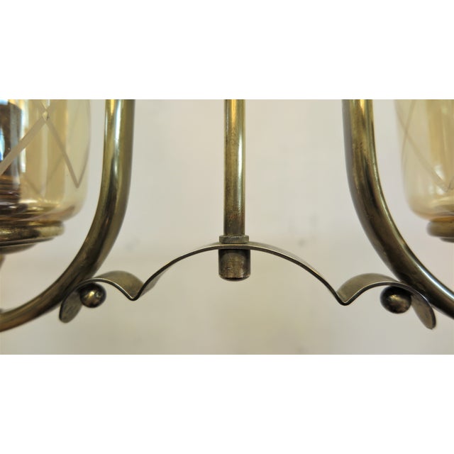 Metal 1950s Mid-Century French Horizontal Chandelier in the Style of Jean Royere For Sale - Image 7 of 13