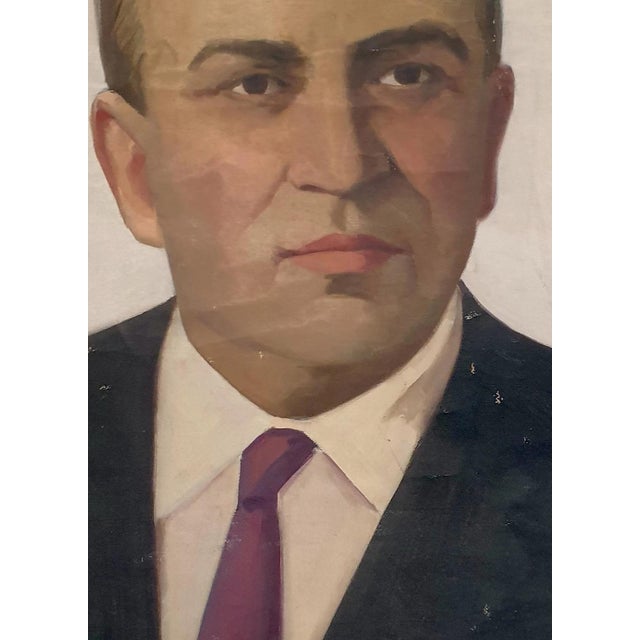 Soviet Socialist Realism Oil Painting, Ukrainian Artist Portrait 96-66 For Sale - Image 4 of 6