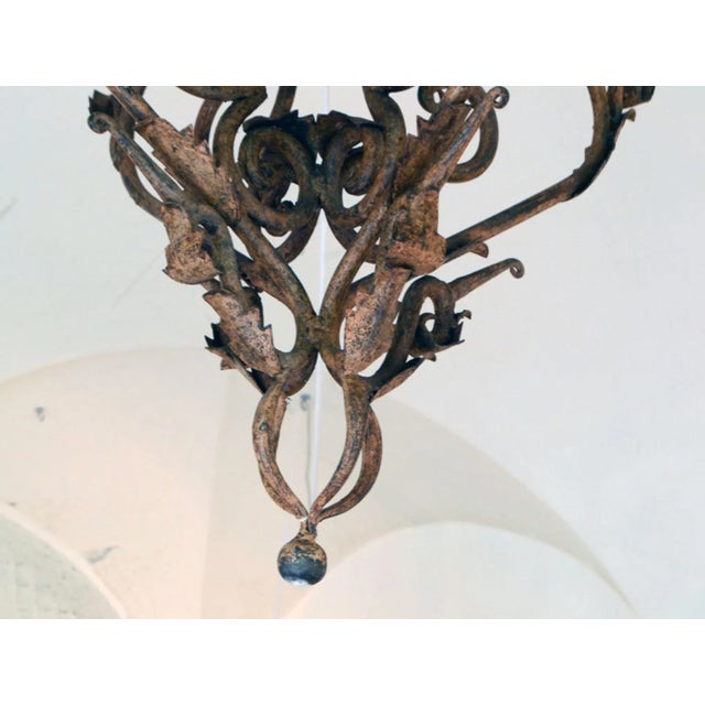 Hand-Made Wrought Iron Chandelier, 1800s For Sale - Image 6 of 9
