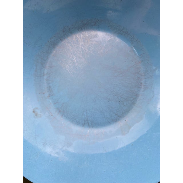 Metal Danish Modern Krenit Style Enamel Bowl in Turquoise and Black For Sale - Image 7 of 10