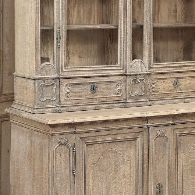 19th Century Liegoise Neoclassical Bookcase ~ Display Cabinet in Stripped Oak For Sale In Dallas - Image 6 of 18
