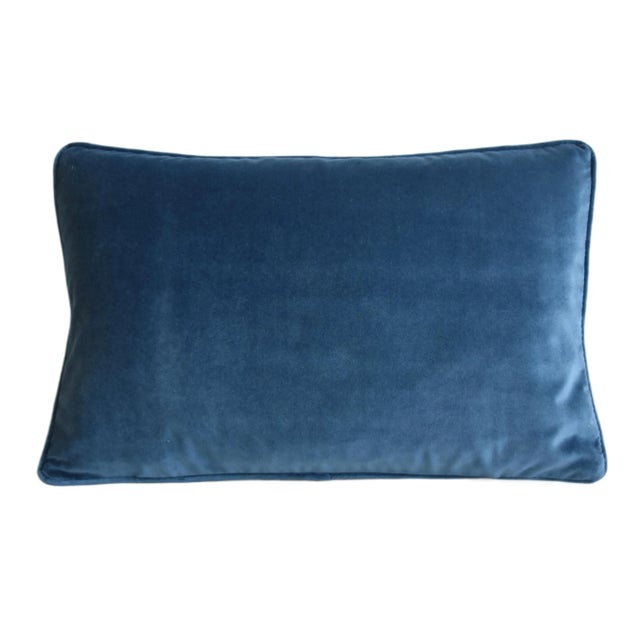 Custom Italian Mariano Fortuny Blue Beige/Tan “Corone” Feather/Down Pillows 24” X 16” - Pair For Sale In Los Angeles - Image 6 of 9