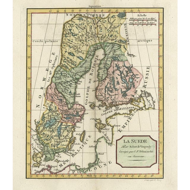 Antique Map of Sweden and Part of Finland, 1806 For Sale - Image 3 of 10