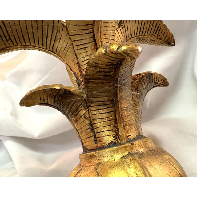 Vintage Maison Jansen Hollywood Regency Style Golden Palm Tree Lamp For Sale - Image 14 of 14