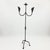 Black Hand Forged Iron Candelabra 48″ (123cm) Antique Copper or Gold Patina 3-Arm Lily Cup Candle Holder Rustic Wedding Decor For Sale - Image 8 of 9