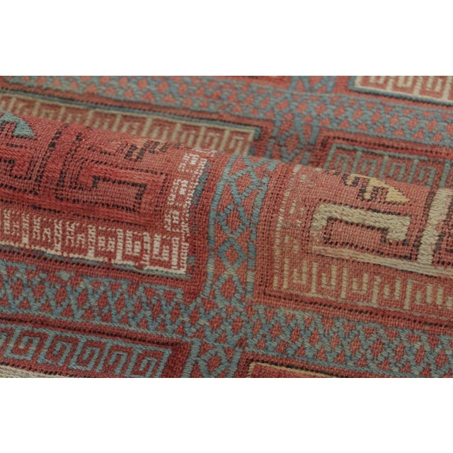 Antique Verneh Caucasus Rug in Red With Stylized Geometric Grids - Rug & Kilim For Sale In New York - Image 6 of 7