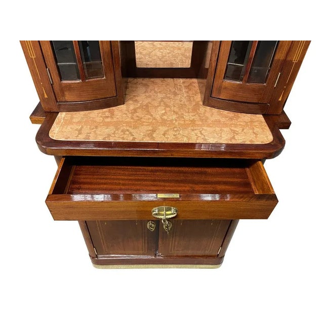 Metal Art Nouveau Credenza in Rosewood, 1910s For Sale - Image 7 of 9